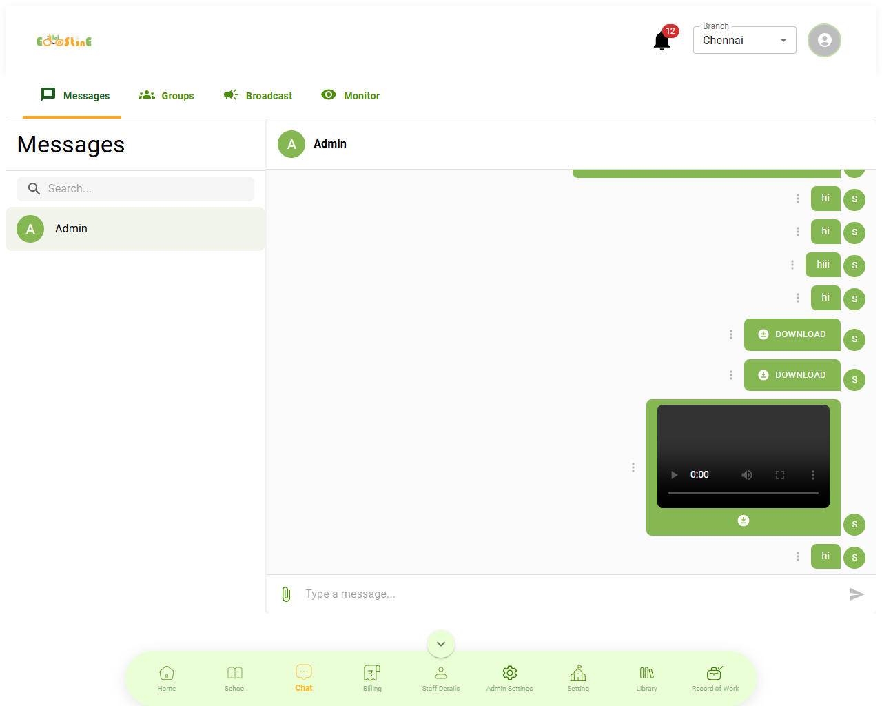 Chat Management Base View